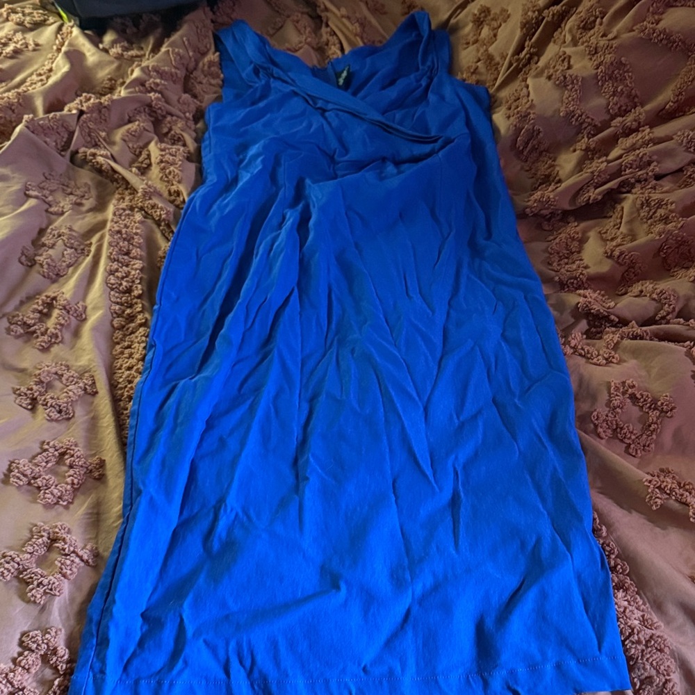 RockSteady Vibrant Blue Sleeveless Midi Dress